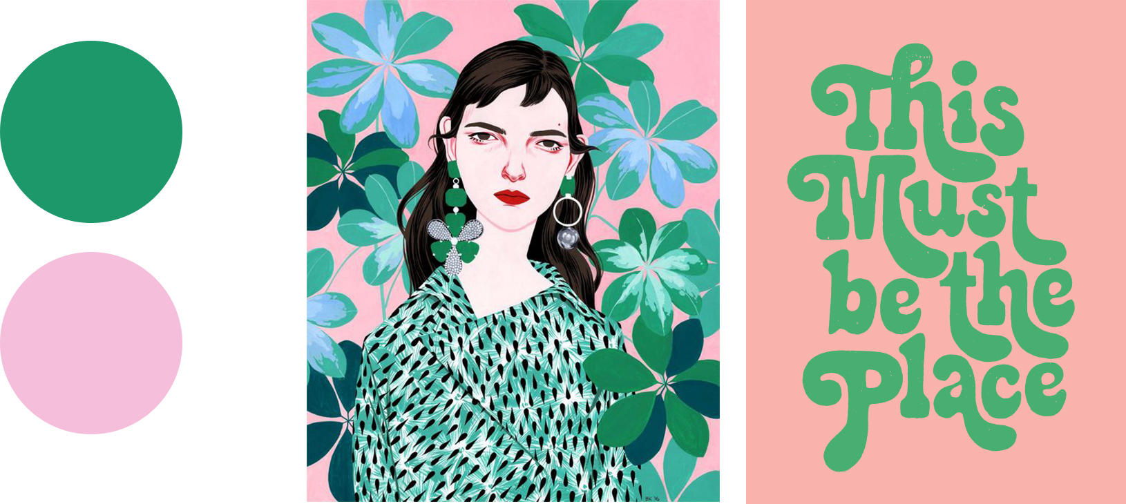 light pink and light green